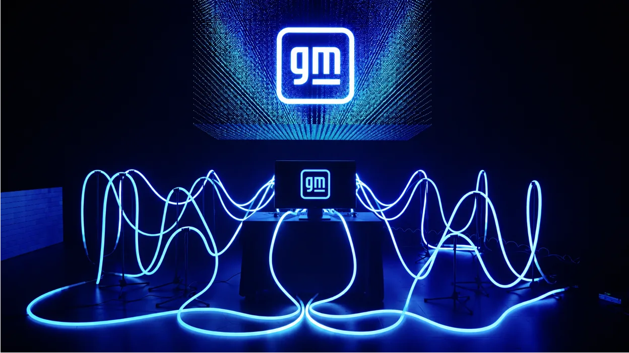 an automotive brand brand activation with neon trace light installation