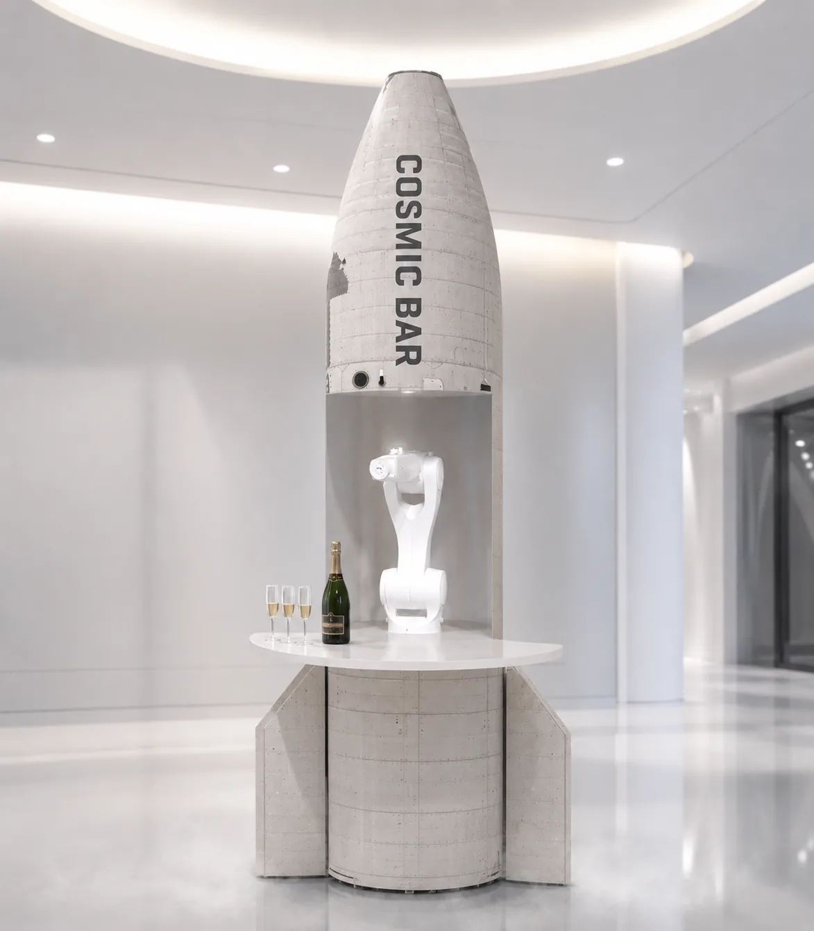 Cosmic Bar — rocket-themed RoboBar installation concept