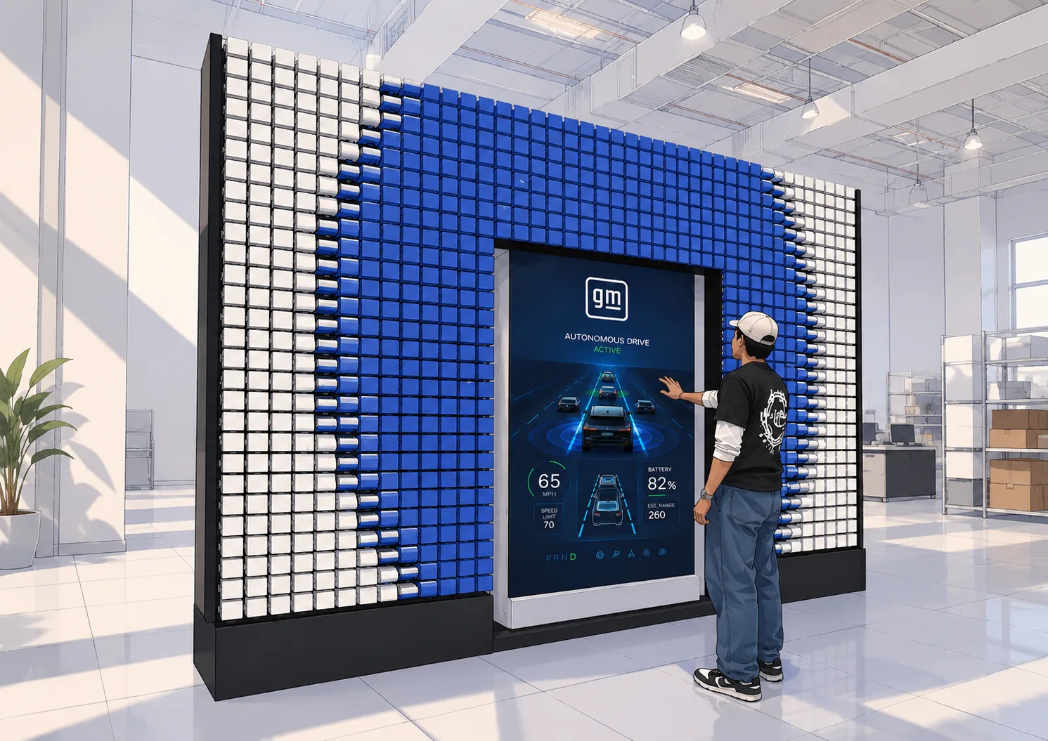 an automotive brand Autonomous Drive Flip Brick wall — automotive brand activation concept Los Angeles