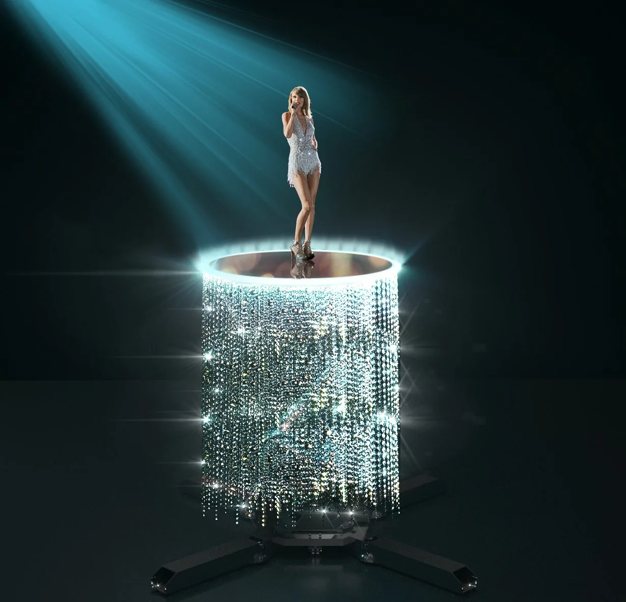 Robot inside futuristic glass workshop — innovation lab event concept