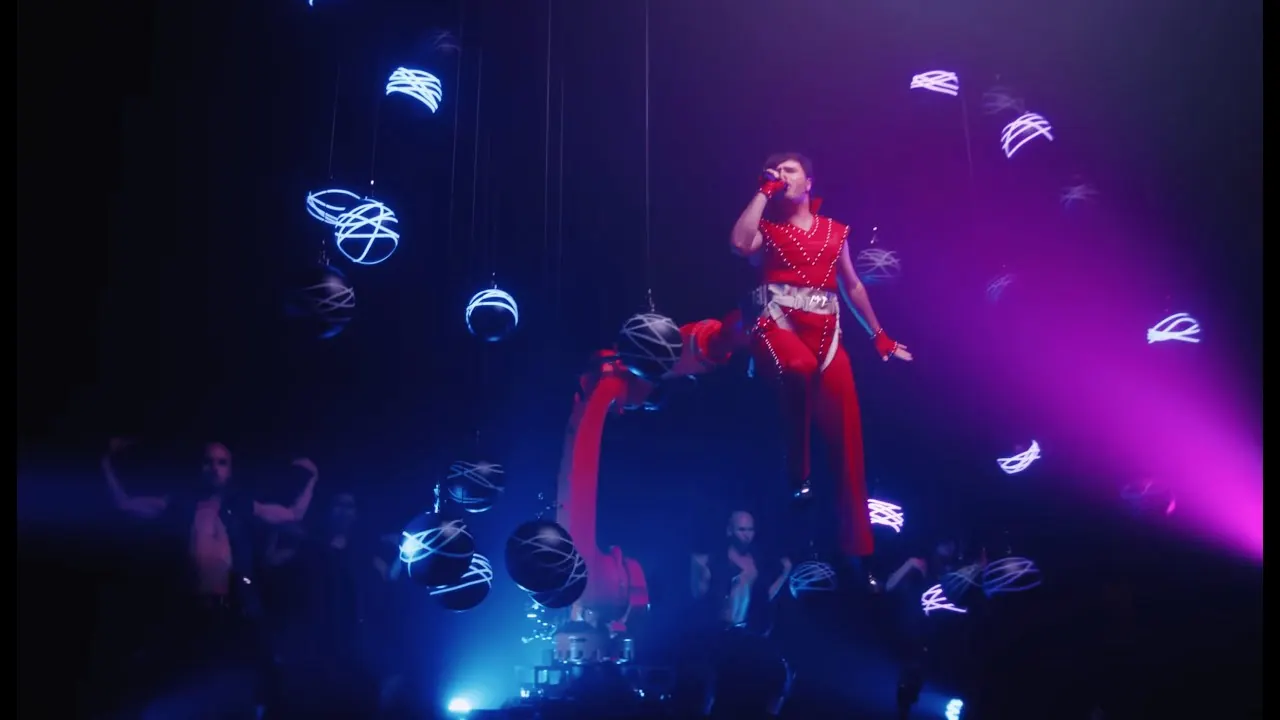 A music video shoot, live performance