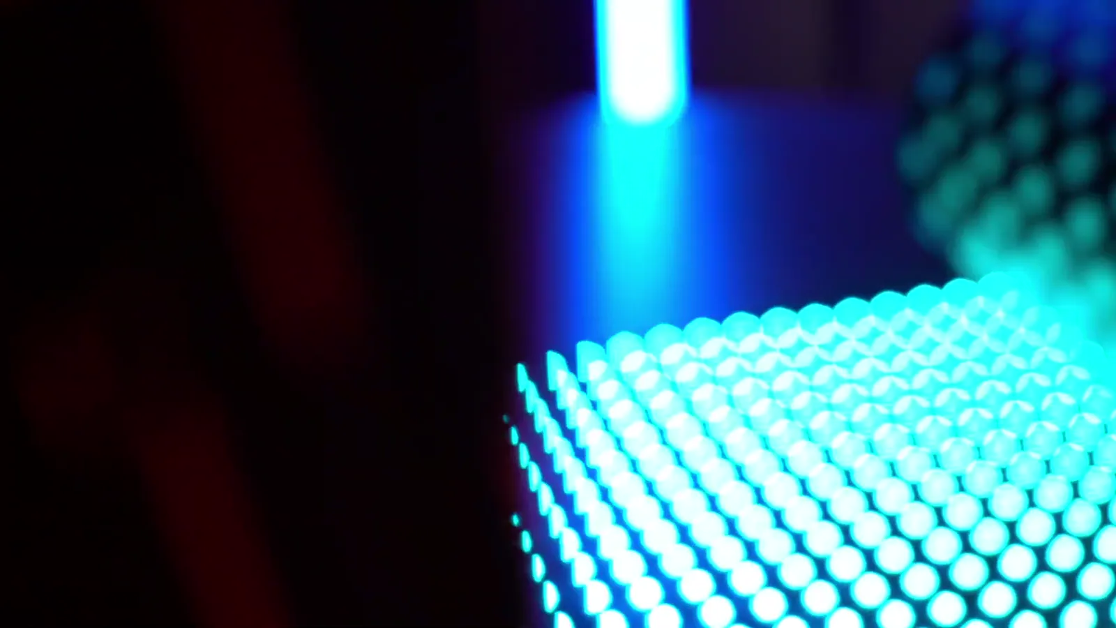 Flexible LED screen curved over a surface